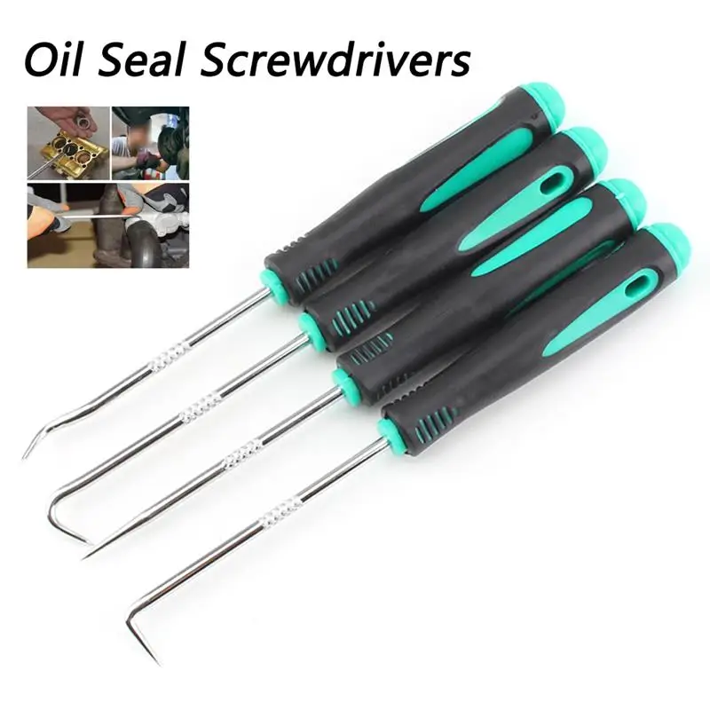 

4Pcs 75/150mm Car Auto Vehicle Oil Seal Screwdrivers Set O-Ring Seal Gasket Puller Remover Pick Hooks Repair Tools for Car Tools