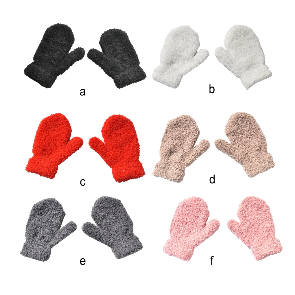 

1 Pair Kids Mittens Simple Style Clothing Accessory Solid Color Beautiful Comfortable Toddler Mitten for Winter Black