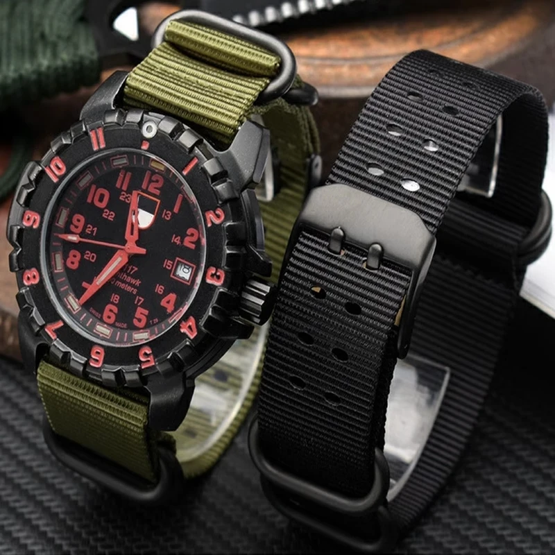 

Nylon Watchband 22mm 23mm Black Army Green ZULU for Nato Nylon Canvas Fabric Watch Strap for Luminox for Omega watch band sports