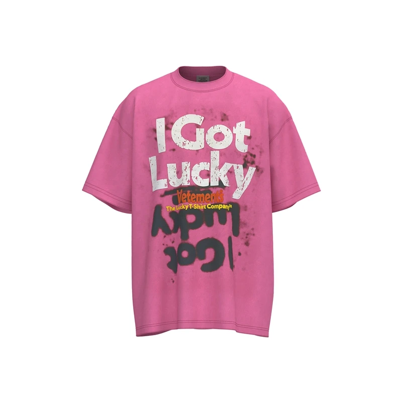 

I did Nothing I Just Got Lucky T Shirt Washed Roseo Vetements vintage T-shirt Men Women 1:1 High Quality Top Tees