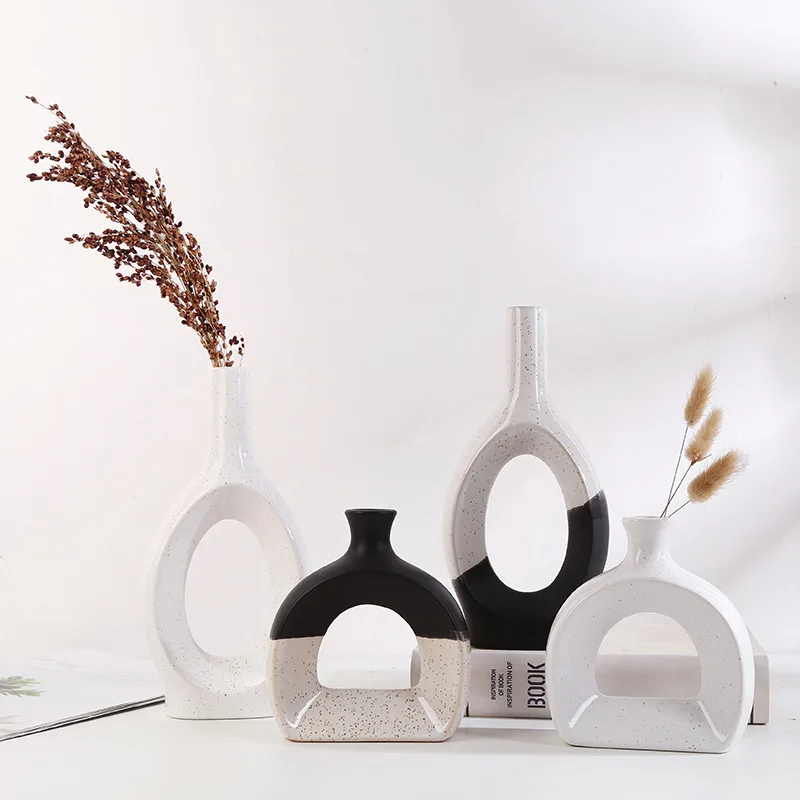 

Керамическая ваза для домашнего декора, комнатный декор, настенное украшение для телевизора, кабинета, Европейская настольная Цветочная ко...