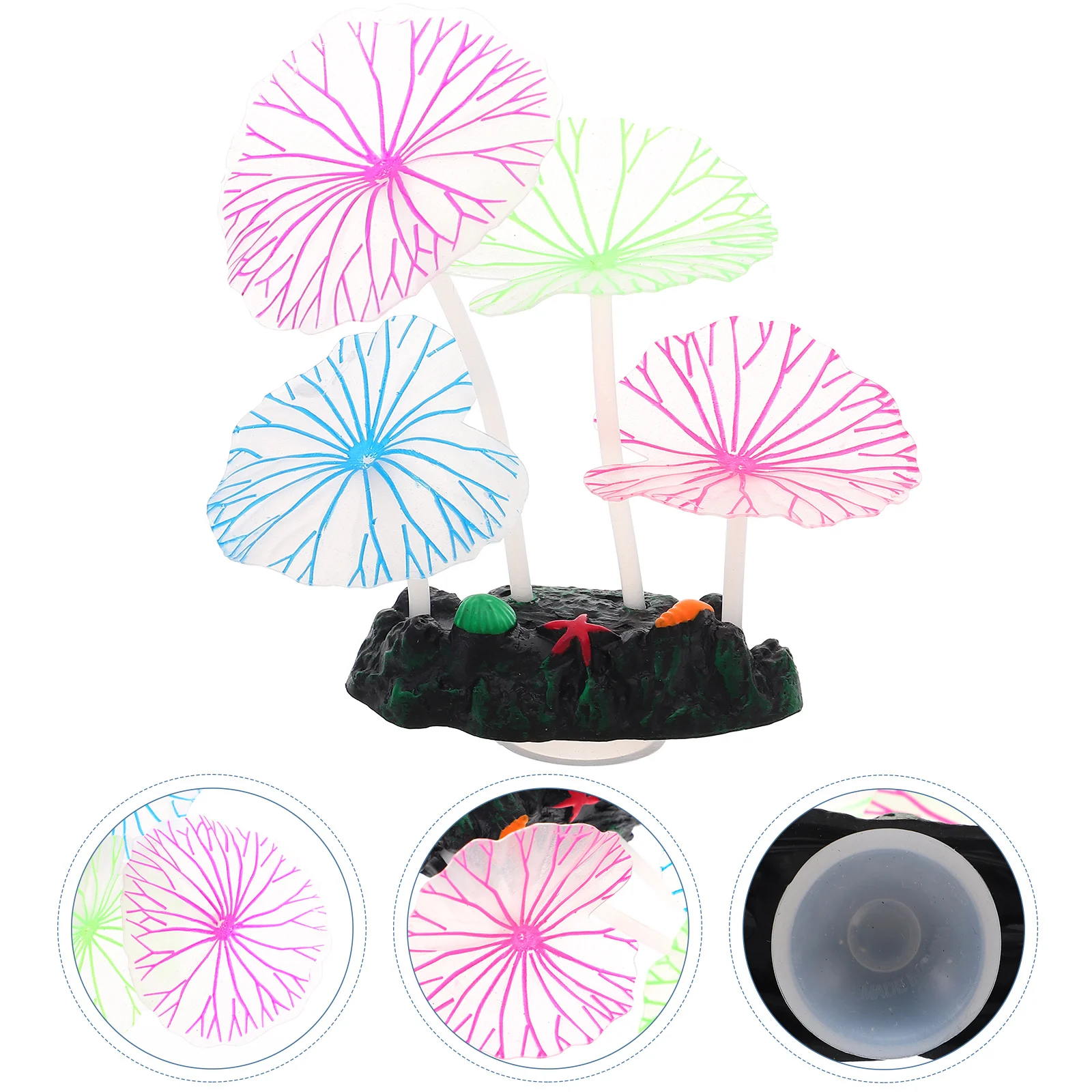 

Aquariumtank Decor Lotusartificial Leaf Ornamentfake Silicone Glowing Coral Dark Thedecoration Decorations Glow Landscape Leaves