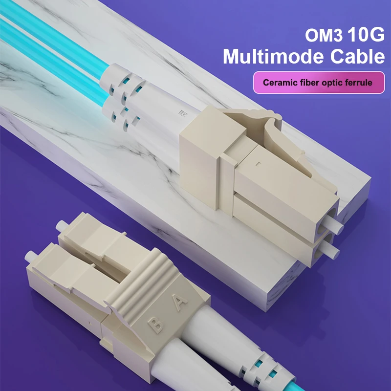 OM3 10Gbps Fiber Optic Patch Cord LC-LC UPC Multimode Duplex Fiber Jumper 2.00mm 2Core Fiber optic patch Cables for 1m-100m FTTH