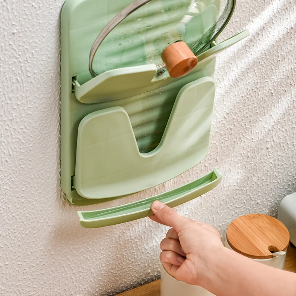 

Cutting Board Pot Lid Rack No Punching Cutting Board Rack Simple Wall Mounted Rack for Kitchen