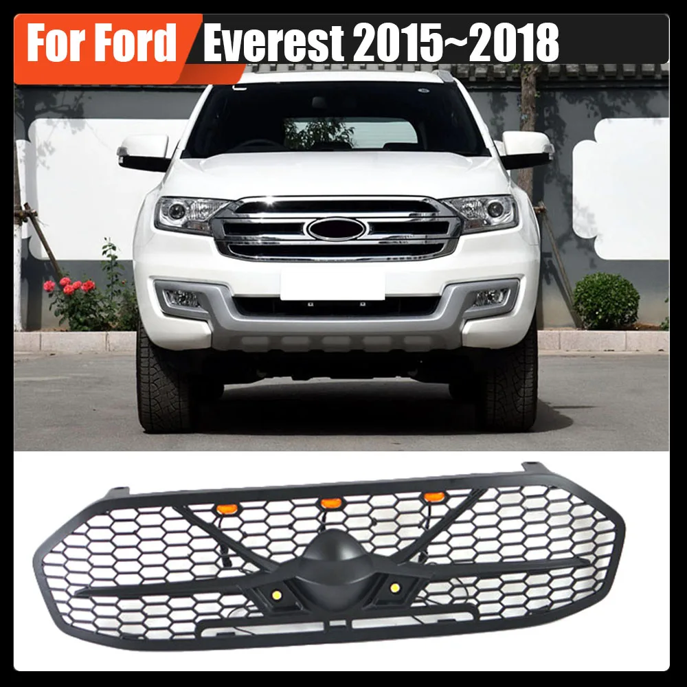 

Exterior Auto Accessories ABS Modified Grills Grille Car Grill Mask Bumper Trims Cover Fit For Ford Everest 2015~2018