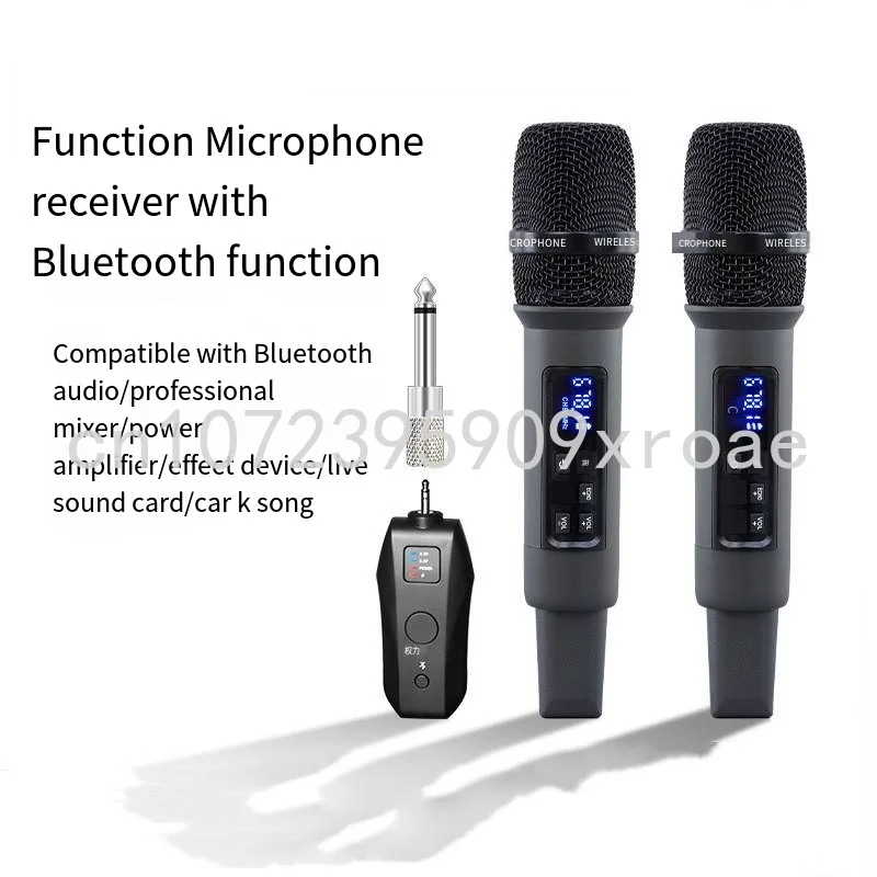 

Wireless Microphone 2 Channels Professional Handheld Mic Micphone for Party Karaoke Church Show Meeting 50 Meters Distance