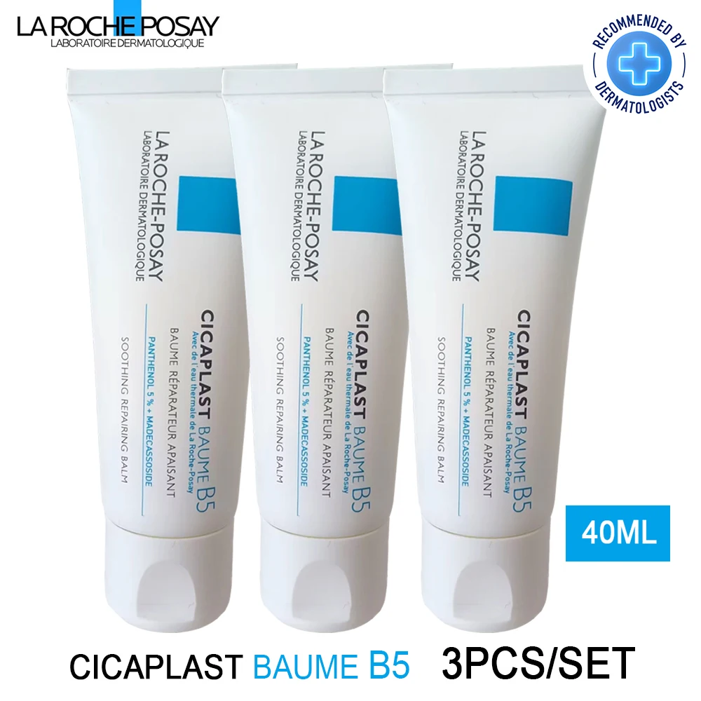 

3PCS La Roche-Posay Cicaplast Baume B5 Cream Baume Reparateur Apaisant Soothing Repairing Balm Skin Irritation 40ML Facial Cream