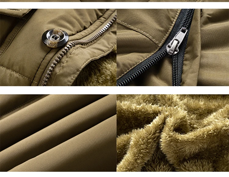 Winter Fleece Long Parka Jacket Men Plus Size 5XL Cotton Padded Warm Parka Coat Casual Faux Fur Hooded Male Windbreaker Jackets