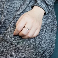 essff elegant heart cz rings for women korean style adjustable opening finger ring bride wedding engagement trend jewelry gift