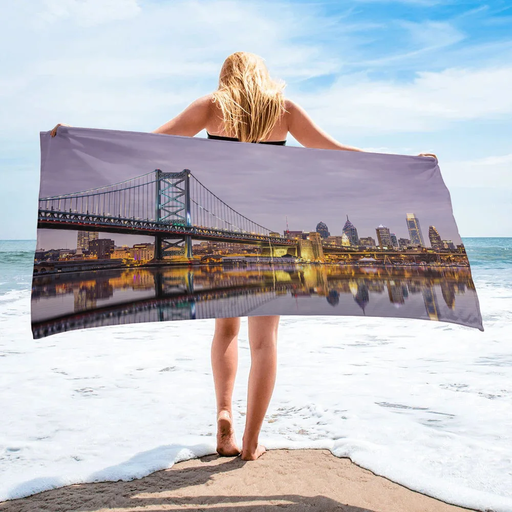 

United States Urban Bridge Scenery Bath Towel Absorbent Adult Large Beach Towels Face Hand Shower Towel For Bathroom Washcloth