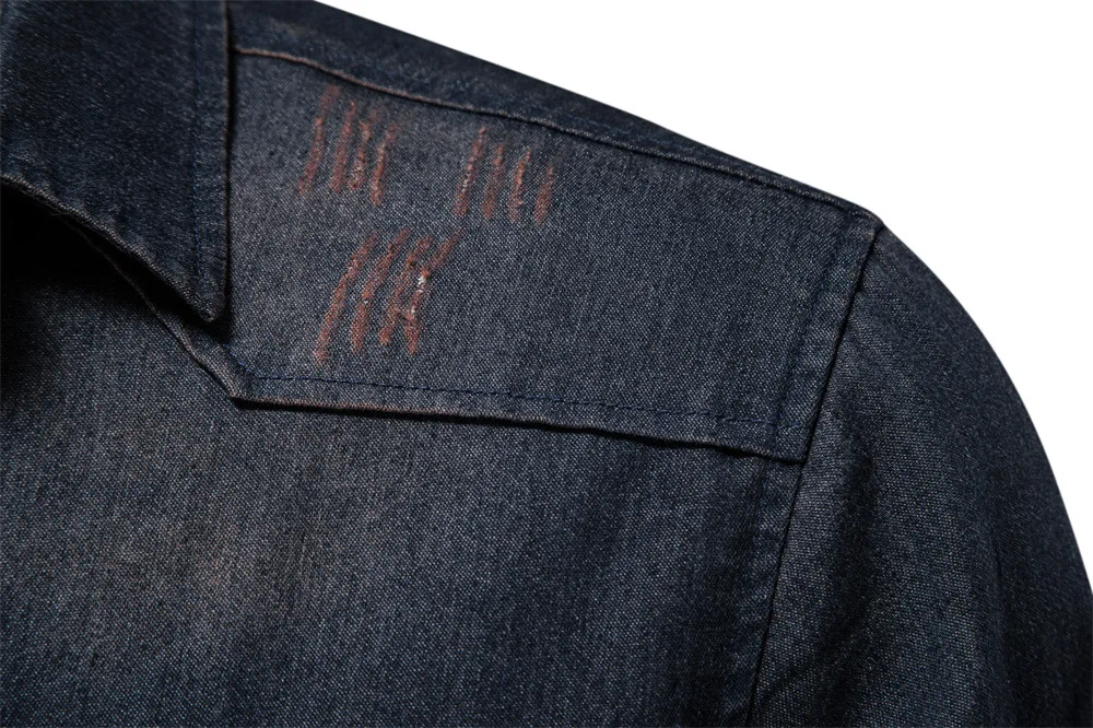 2022 spring autumn new 95% cotton US size men's denim non-iron cardigan shirt casual solid color men's long-sleeved shirt jacket