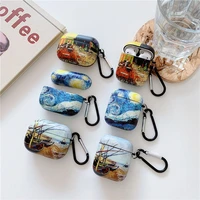 2022 van gogh star oil painting frosted soft shell apple airpods pro123 generation wireless bluetooth headphone airpods case