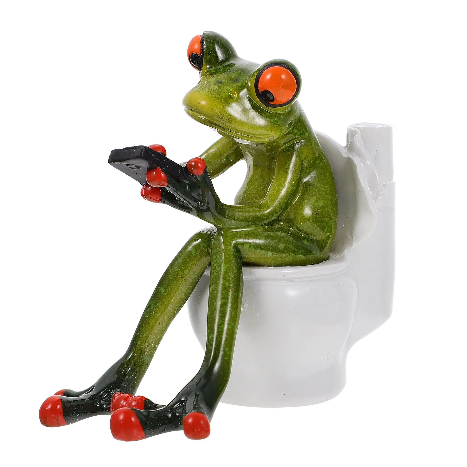 

Frog Garden Decoration Green Home Decor Frog Figures Trendy Home Decor Resin Toilet Pen Holder Penholder Frog Statues
