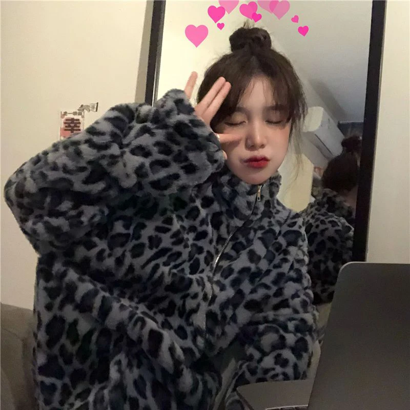 Y2K модные куртки на молнии в стиле хип-хоп готика свободная Ретро плюшевая