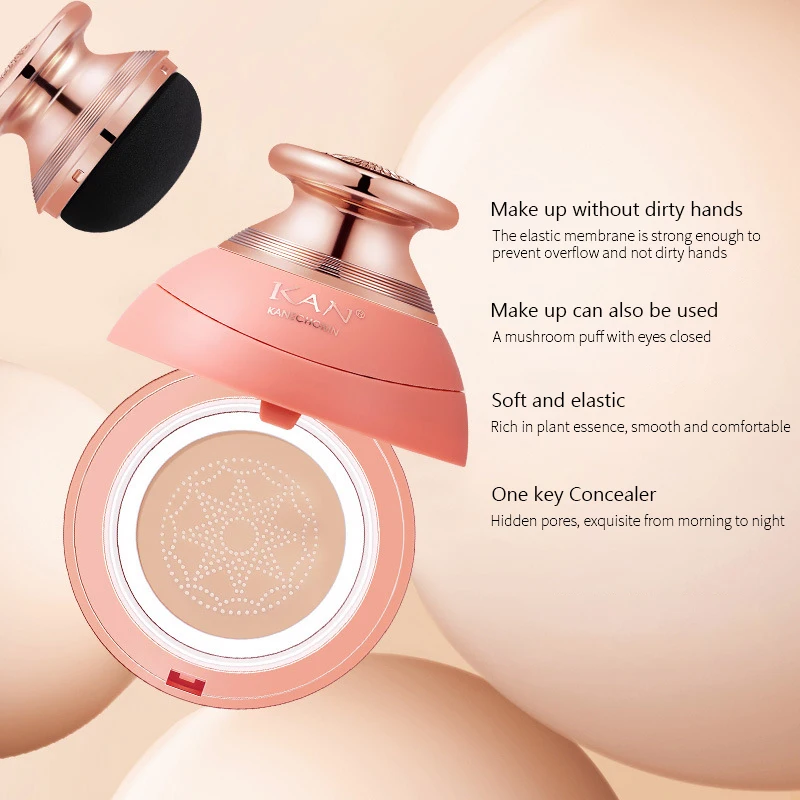 

KAN 2PCS Mushroom Head Cushion Concealer Isolate Moisturizing Brighten Complexion Hydrating BB Cream For Facial Cosmetic