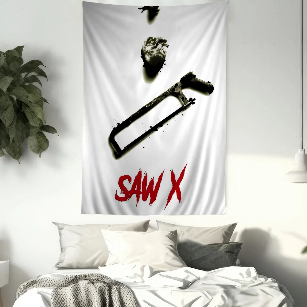 Horror Movie Saw Printed Large Wall Tapestry Hanging Tarot Hippie Rugs Dorm Cheap