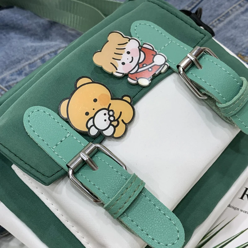 New Canvas Women's Crossbody Bags Fashion Belt Decorative Cloth Bag Korean Style One-shoulder Bags Diagonal Small Square Bags