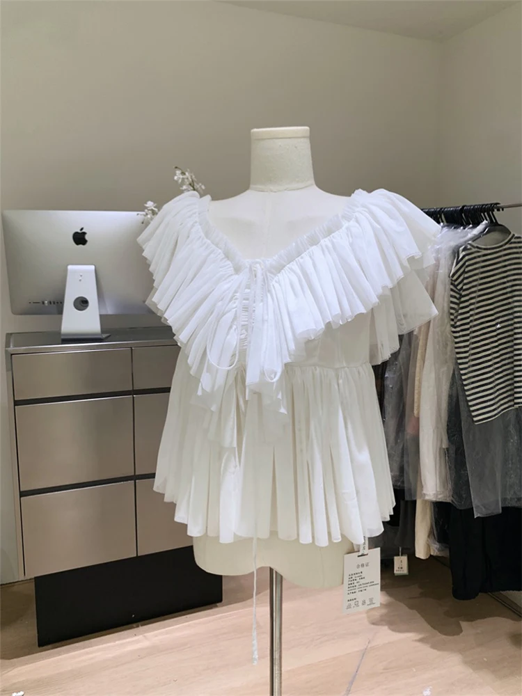 Женский винтажный топ на бретелях летний без рукавов в стиле мори Y2k уличная