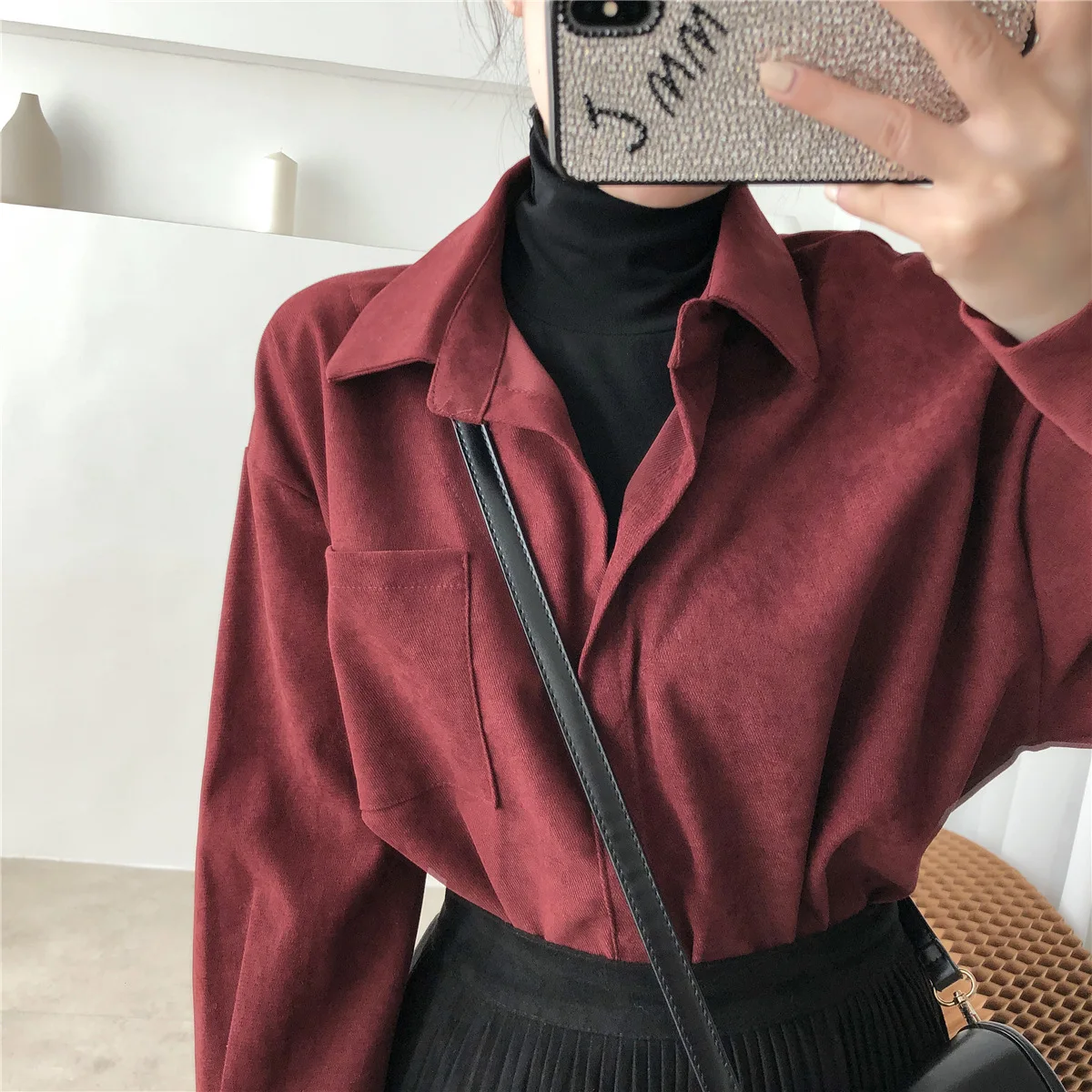 

Jackets for Women Shirts Women's Folded Warm Winter Women's Collection Vintage Bomber Woman Coats Fake Two Long Sleeved Coats