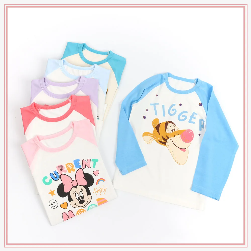 

Disney Minnie Mouse Anime Cartoon Children Hoodies Snow White Boys Girl Spring Autumn Long Sleeve T-shirt Sweater Pullover