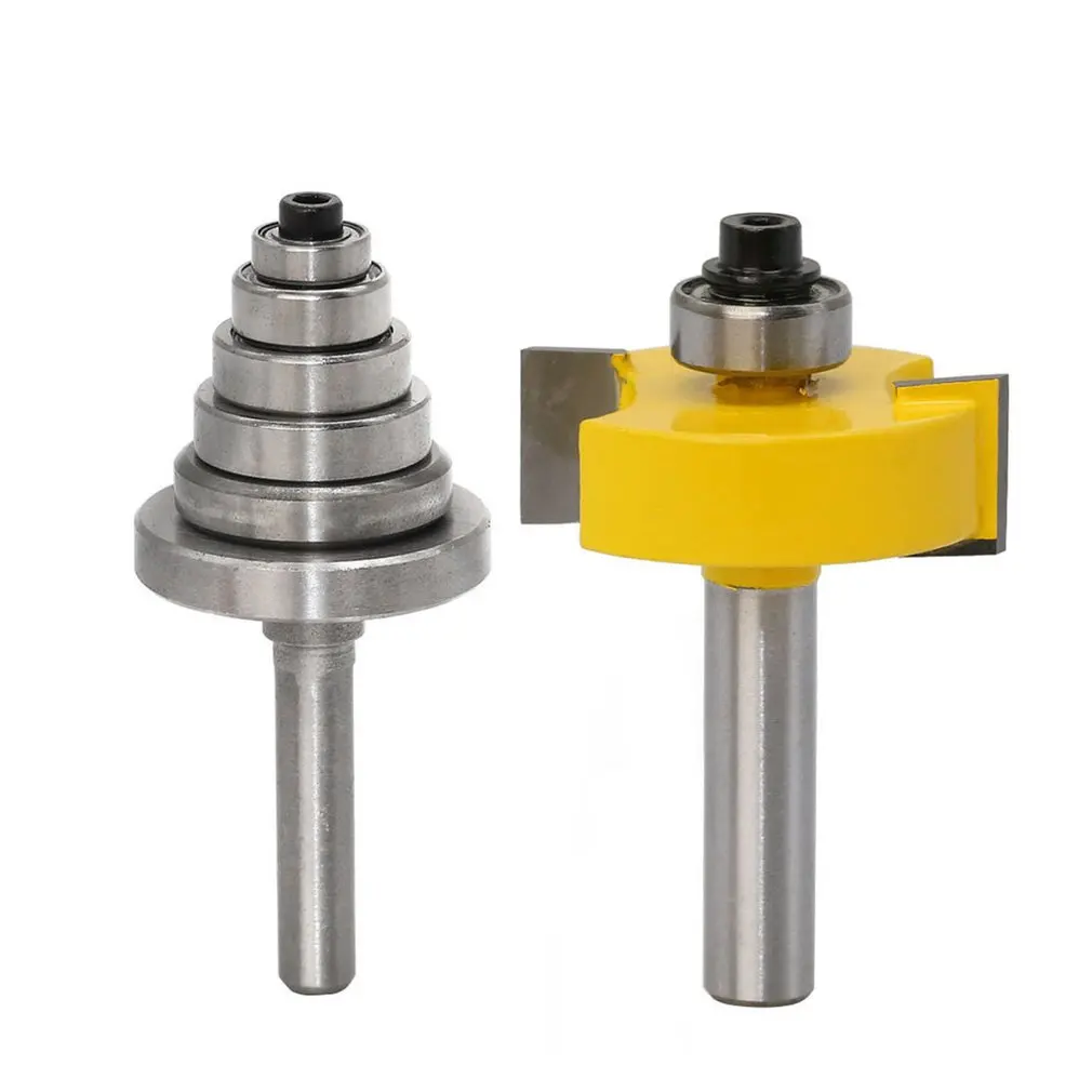 

3pcs 8MM Shank Rabbet Router Bit with Bearings Set Woodworking Milling Cutter Tenon Cutter for Woodworking Tools