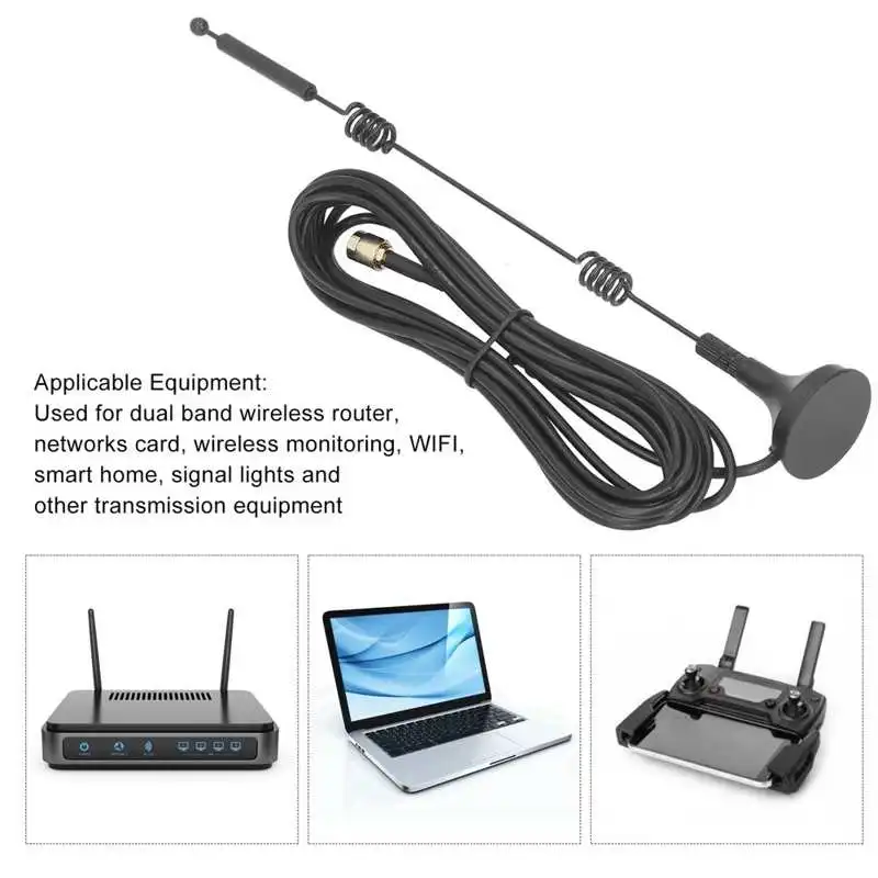 

2Pcs 2.4G/5.8G Wifi Antenna Magnetic Base Copper Dual Band 12dbi High Gain Router Antenna with SMA Inner Interface WIFI