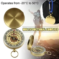 high quality camping hiking pocket brass golden compass portable compass navigation for outdoor activities e9b8