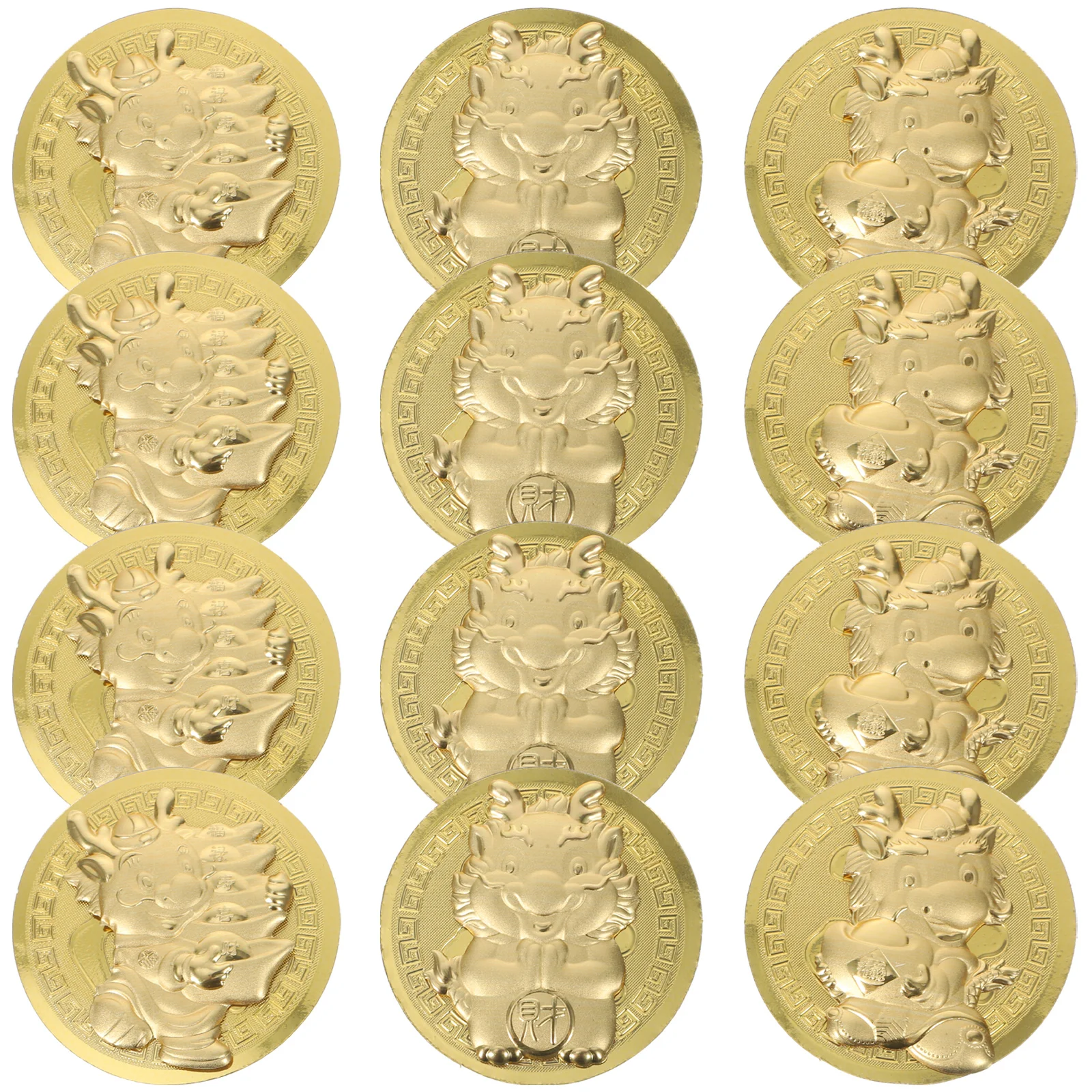 

12 комплектов монет зодиака Год Дракона памятные монеты сувенирные монеты с чехлами