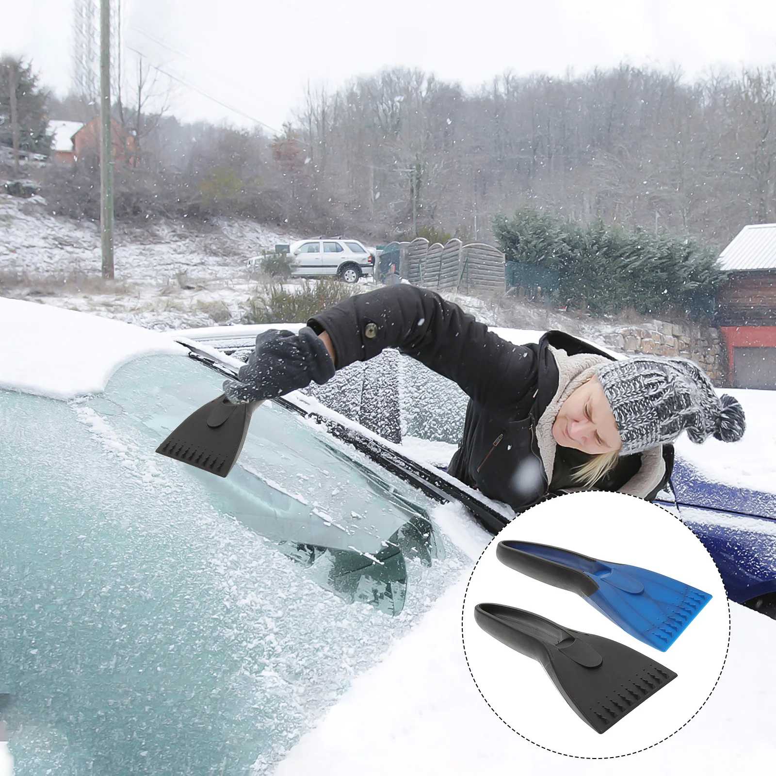 

2 Pcs Snow Ice Scraper Garden Car Mini Refridgerator Driveway Mini Fridges Scoop Emergency Wash