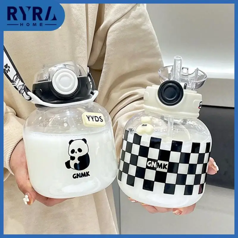 

New Straw Cup Big Belly Cup Cute Simple Straw Cup Thermostability Holding Cup Fitness Cute Portable Cup Bear Cup Cute Kettle