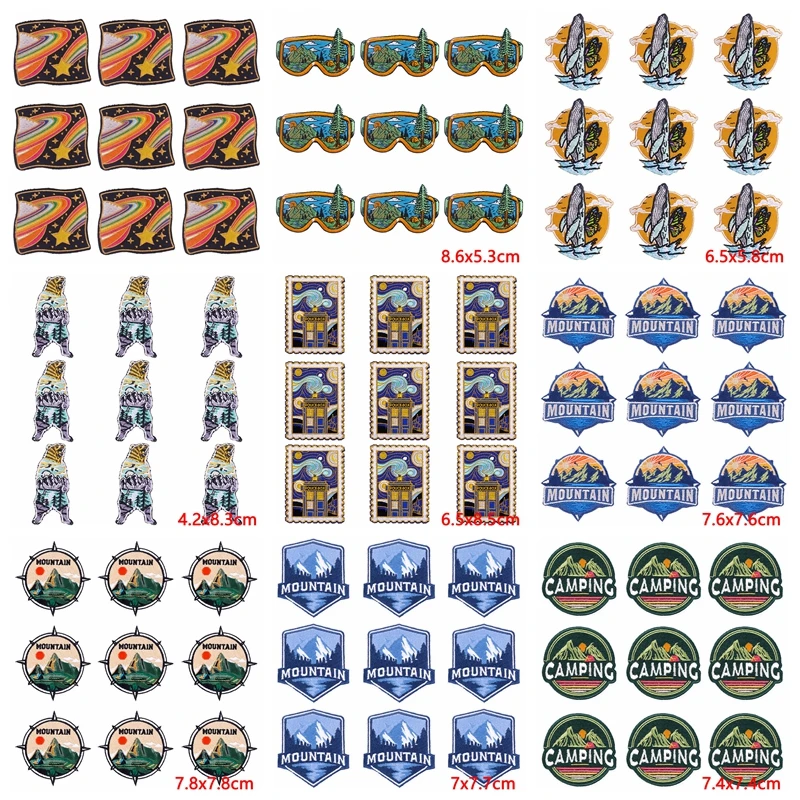 

10 шт./лот оптовая продажа уличных нашивок, нашивки с утюгом на одежде, натуральные Дорожные вышитые нашивки для одежды, наклейки, аппликация