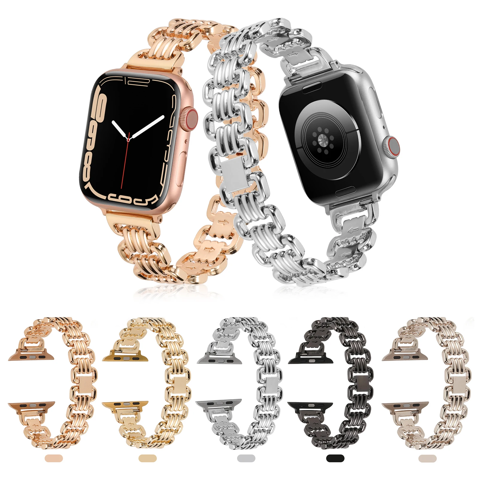 

Metal Leather Strap For Apple Watch Band 49 41 45 38mm Women 42 44 40mm Bracelet For iWatch Ultra 8 7 SE 6 5 apple watch bandje