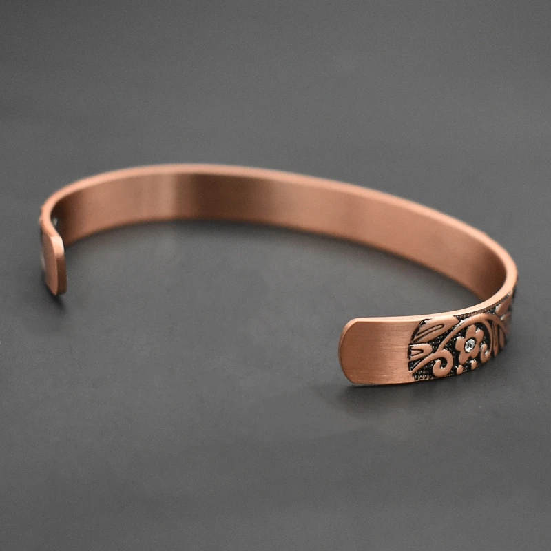 Медный браслет с этническим цветочным узором для мужчин и женщин улучшенные