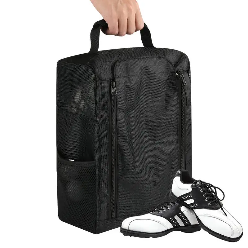 

Dustproof Sports Shoes Carrier Ventilated Carry Bag With 2 Side Pockets Shoe Storage Accessories For Travel Golf Shoe Storage