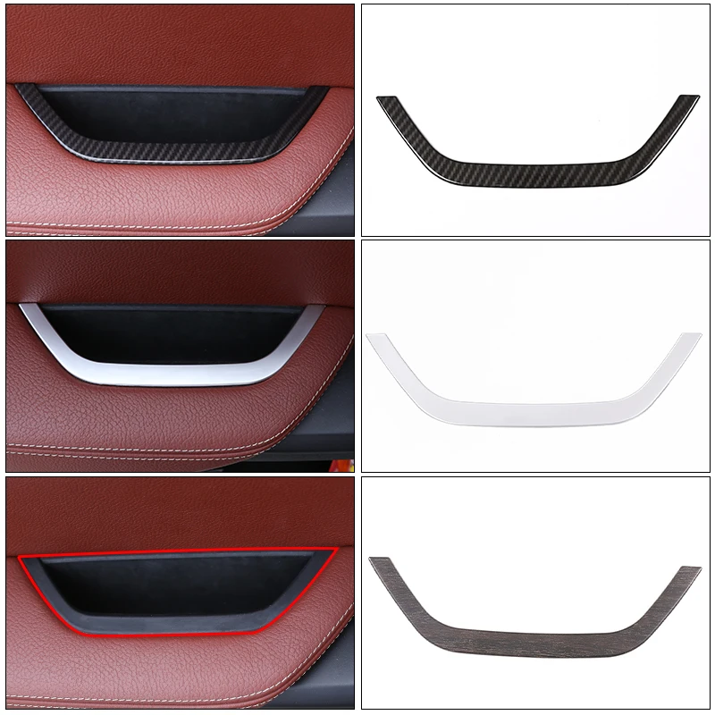 

For BMW X3 F25 X4 F26 2011-2017 Carbon Fiber Car Interior Door Armrest Storage Box Frame Cover Trim Sticker Car Styling Decor