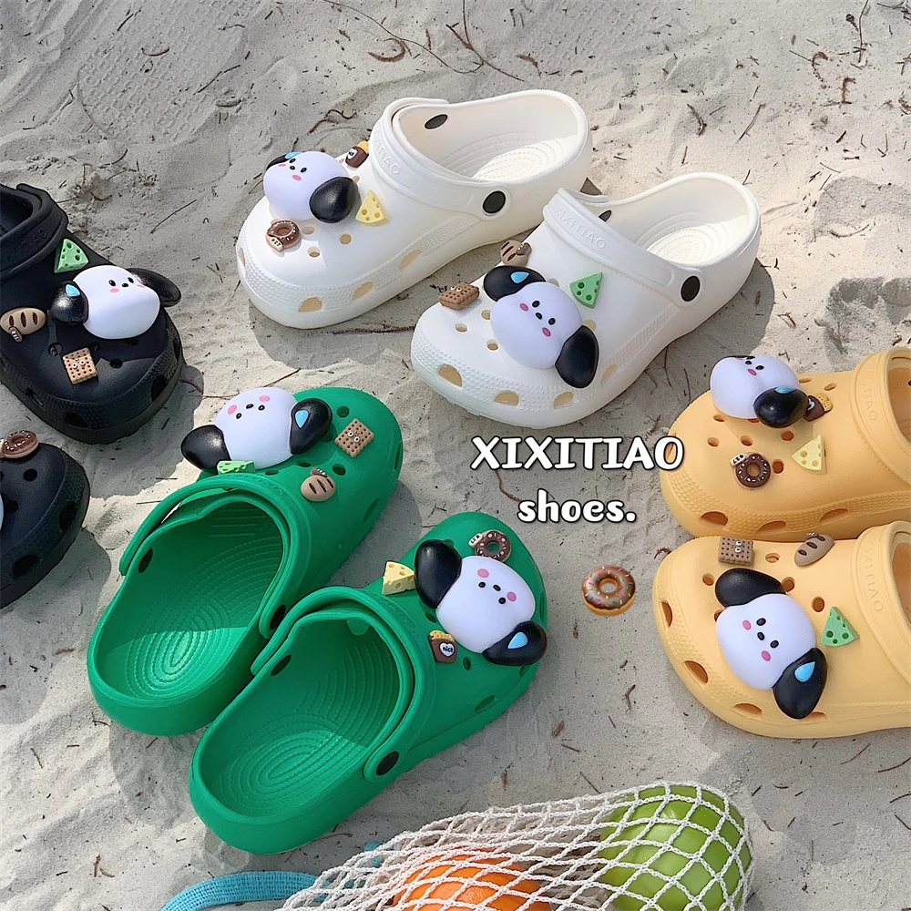 Обувь JRZ с тонкими полосками и мультяшным милым щенком обувь Love Slip Couple уличная