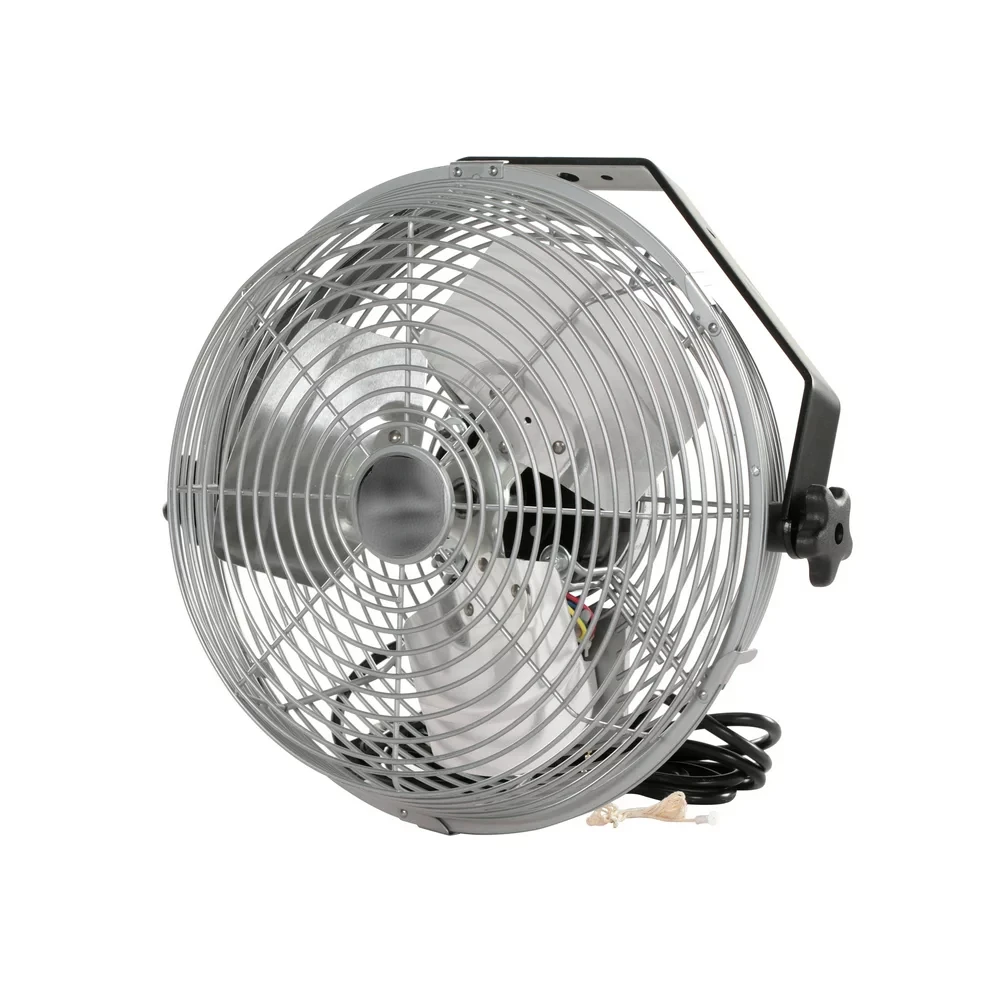 

Industrial Workstation Fan, U-Shaped Yoke Mount, 12" Diameter Blade, 120 Volt 1PH 1/12HP TEAO 3-Speed Motor, Pull Chain Switch,