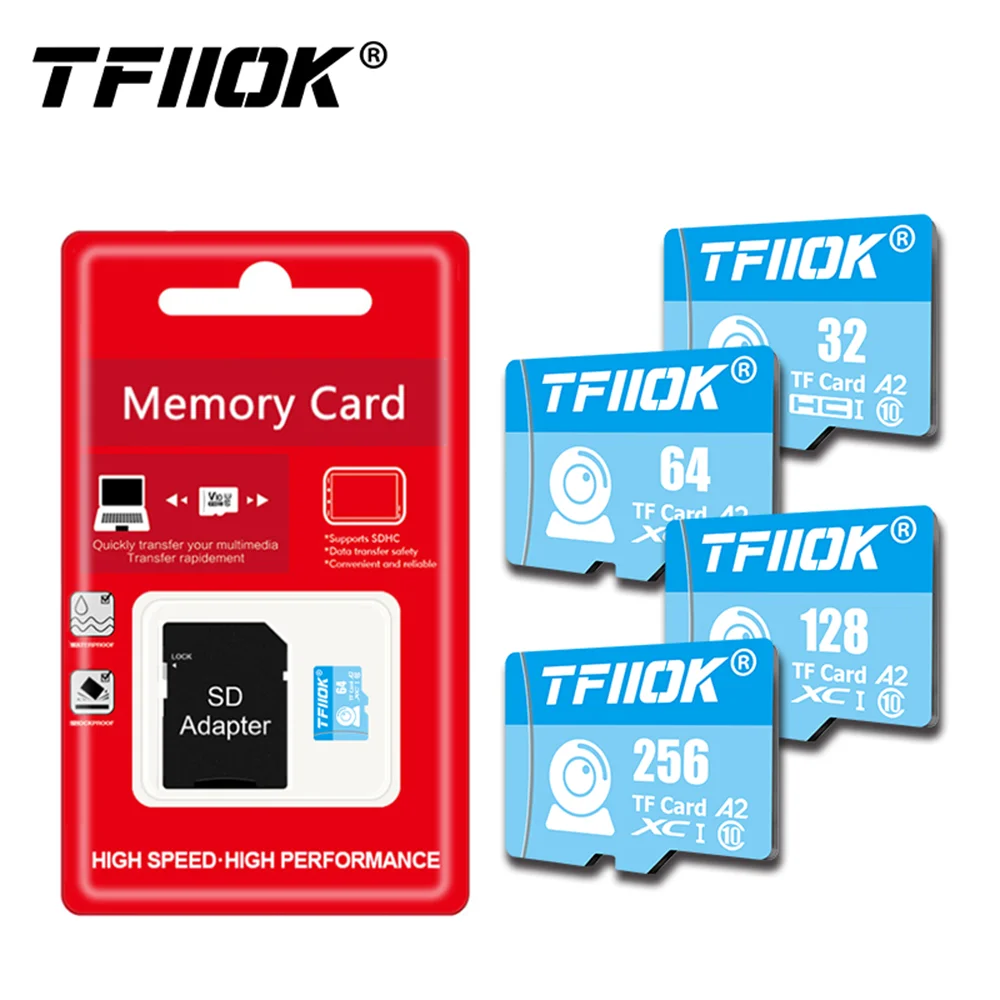 2PCS Original TFIIOK Card 64GB Class10 128G Microsd Flash Drive Card 256 GB Cartao De Memoria For Drone Camera Surveillance