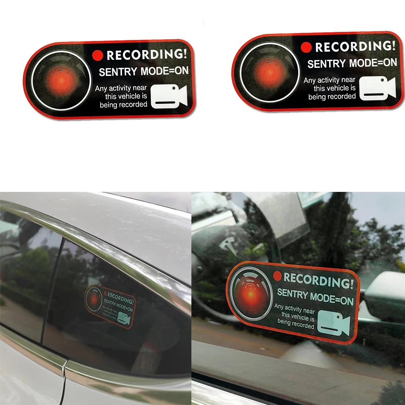 

Invader Sentinel Mode Warning Stickers Car Door Sticker For Tesla Model 3 Y S X Electrostatic Stickers Electric Auto Accessorie