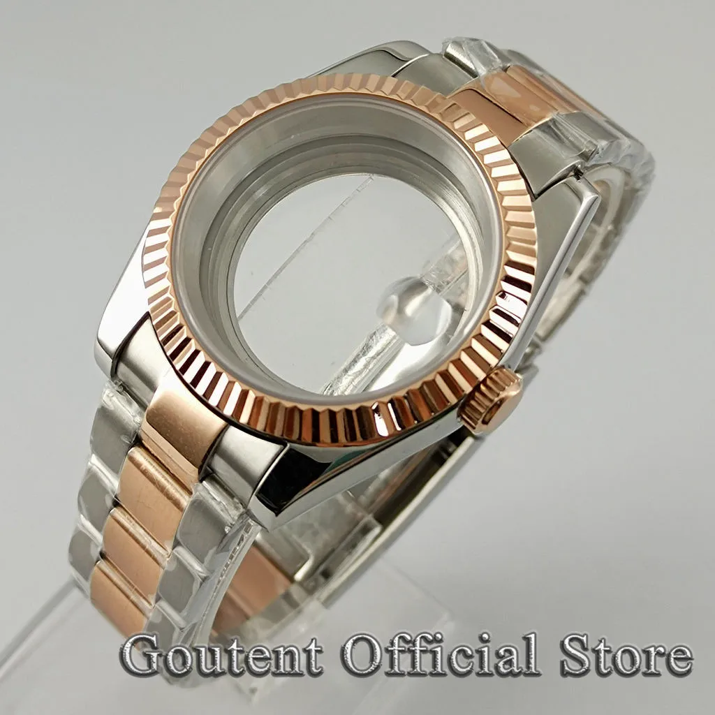 

Goutent 36mm/40mm Sapphire Watch Case Silver Rose Gold Fit NH35 NH36 Miyota 8215/821A,DG2813 3804,ETA 2836 2824 PT5000 Movement