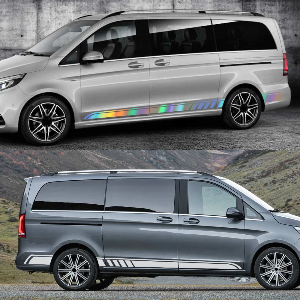 

2 pcs For Mercedes Benz Vito Viano V Class w447 v260 Long Side Stripe Car Sticker Vinyl Car Film Decals Auto Accessories