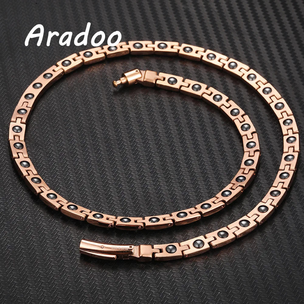 Модное роскошное ожерелье ARADOO из титановой стали с микро-инкрустацией циркония