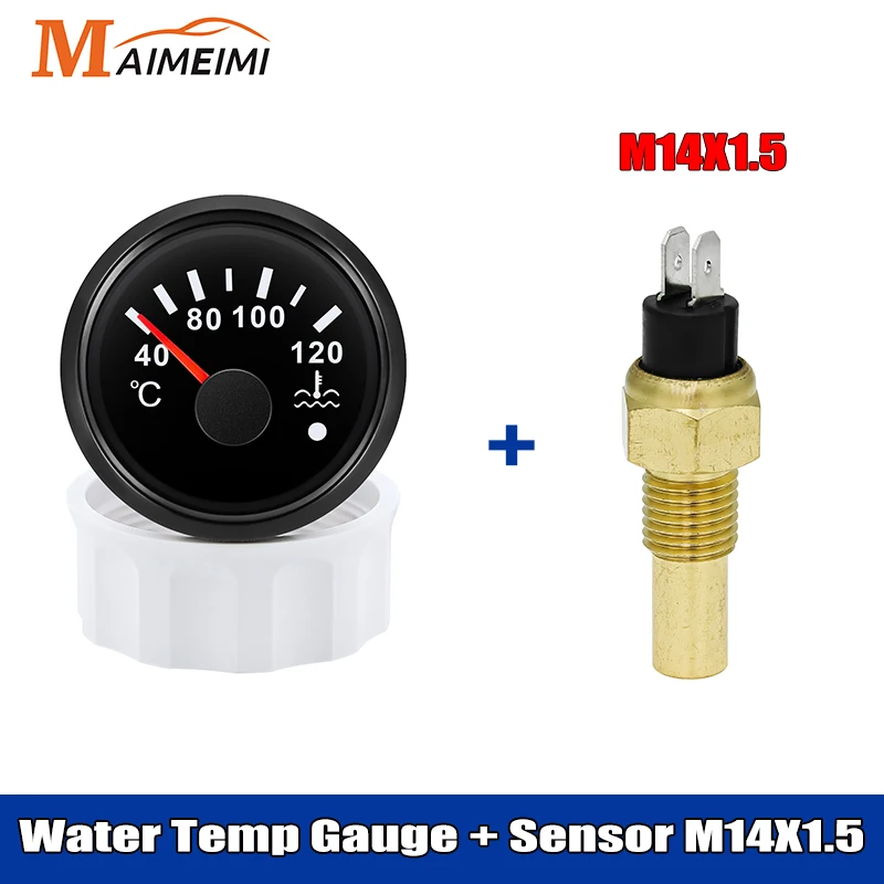 

Автомобильный датчик температуры воды, красный, соответствует стандарту 1/8NPT, водонепроницаемый IP67 52 мм Датчик температуры воды с сигналом тревоги для морской лодки 9-30 в