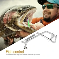 stainless steel crab grabber grip fishing traps pike double hooks crab grabber tools clamp pike trap fishing tackle fishing