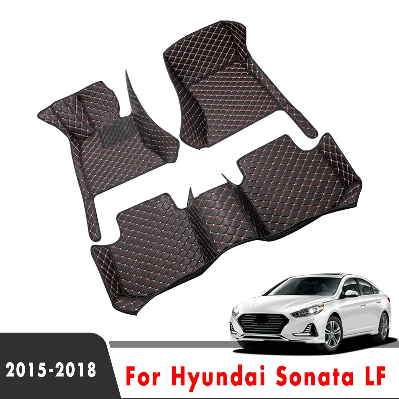 

For Hyundai Sonata LF 2018 2017 2016 2015 Car Floor Mats Interior Leather Carpets Auto Accessories Styling Custom Rugs Protect