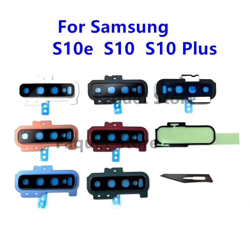 

Original New Rear Camera Glass Lens Cover With Frame Holder Sticker Replacement Spare Parts For Samsung Galaxy S10e s10 s10 Plus