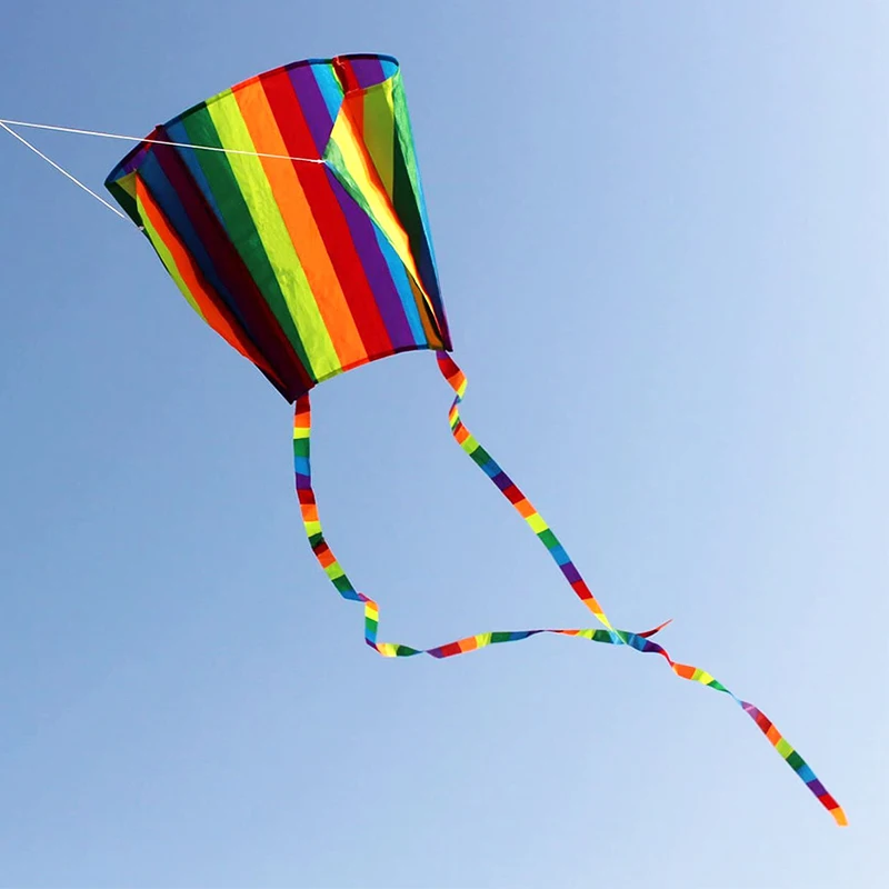 

2.5M Rainbow Small Pocket Soft Polyester Kite for Children's Kite Long Tail Easy To Fly Tear Resistant Outdoor Flight