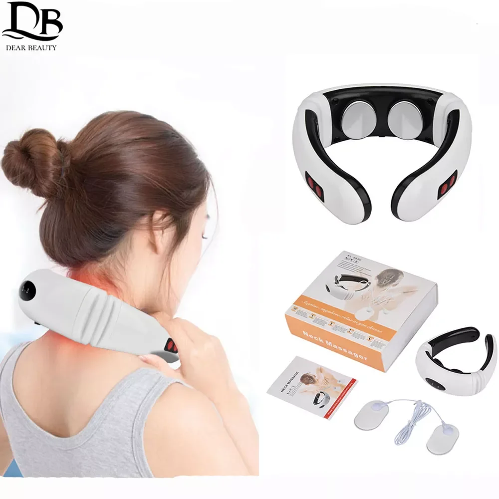 

NEW2023 Electric Neck Massager Pulse Back 6 Modes Power Control Far Infrared Heating Pain Relief Cervical Physiotherapy Recharge