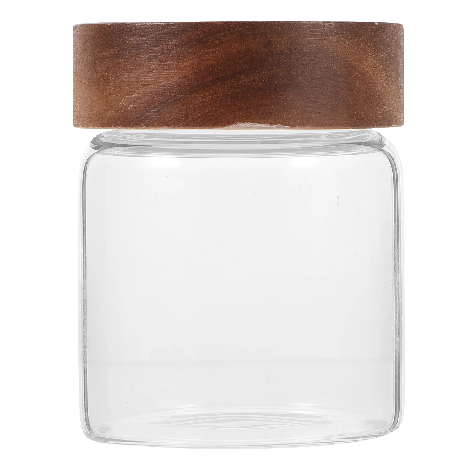 

Airtight Storage Tank Kitchen Canisters Glass Tea Containers Wood Lids Sugar Coffee Beans Jar Sealed