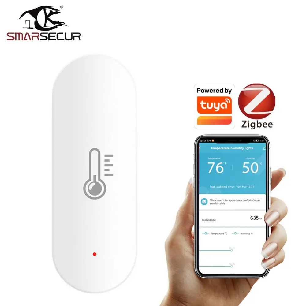 

Tuya Smart Life WiFi/Zigbee Temperature Sensor Humidity Detector Hygrometer Thermometer Support ℃/℉ Switch Alexa Google Home